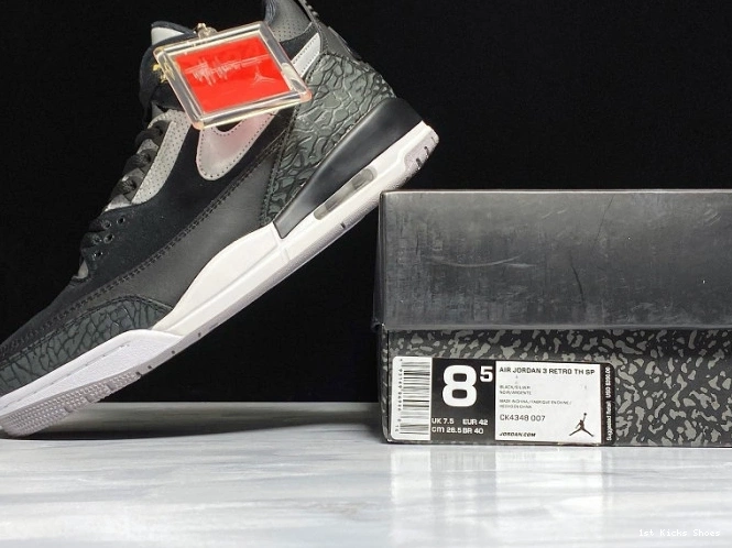 1st Kicks Shoes CK4348-007 3 Cement Tinker Air Jordan Black Grey 0818